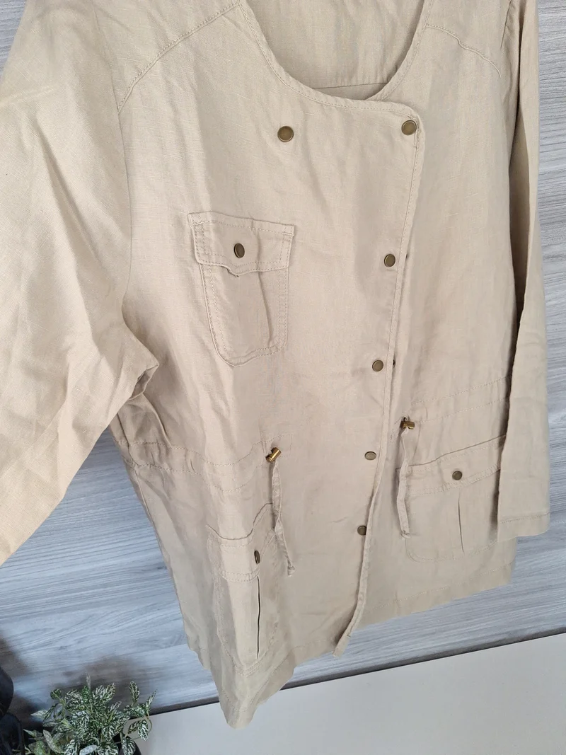 Yessica Leinenjacke Kordelzug 48