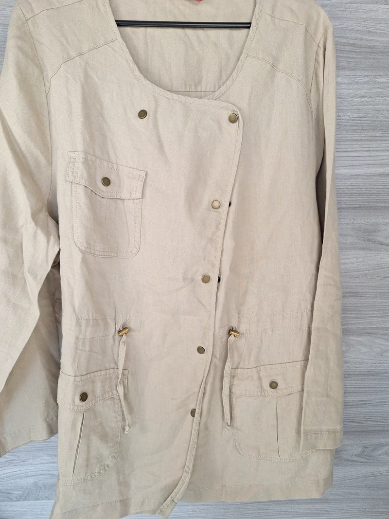 Yessica Leinenjacke Kordelzug 48