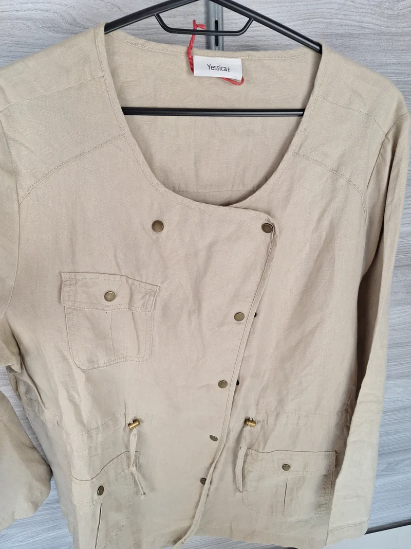 Yessica Leinenjacke Kordelzug 48