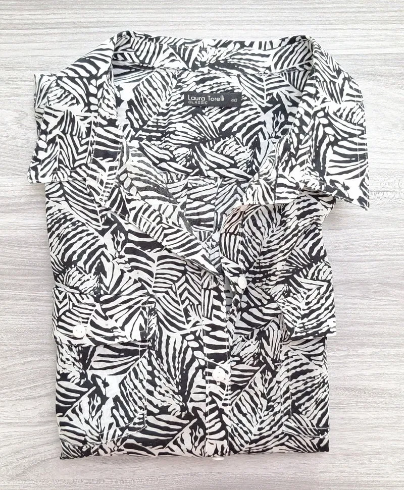 Laura Torelli Bluse Blättermuster 40