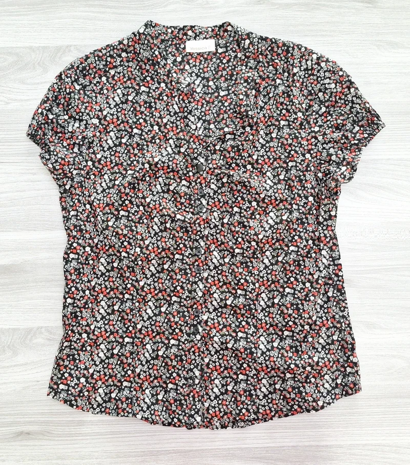 Yessica Kurzarmbluse Blumenmuster 40