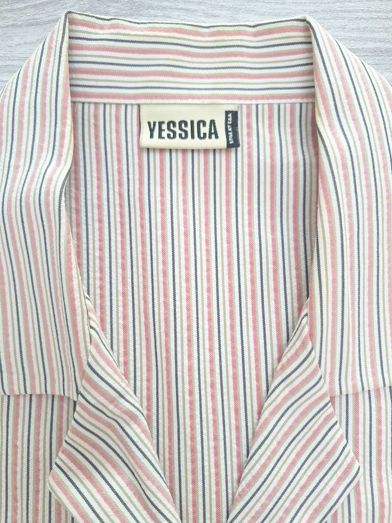 Yessica Kurzarmbluse Streifen 40