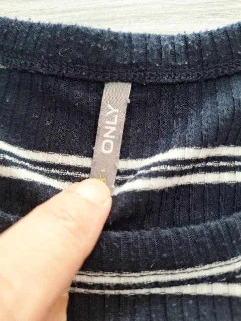 ONLY Langarmshirt Glitzerstreifen 38