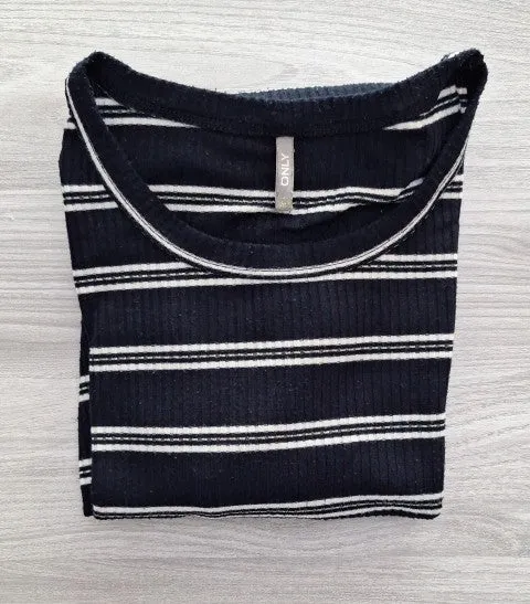ONLY Langarmshirt Glitzerstreifen 38