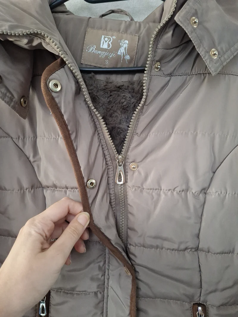 Bangjiyi Steppjacke Fellfutter 36